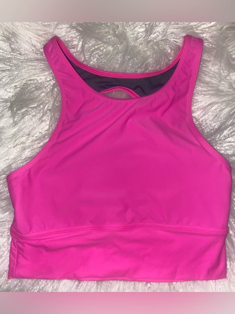 Jolyn Clothing Bright Hot Pink High Neck Bikini Top